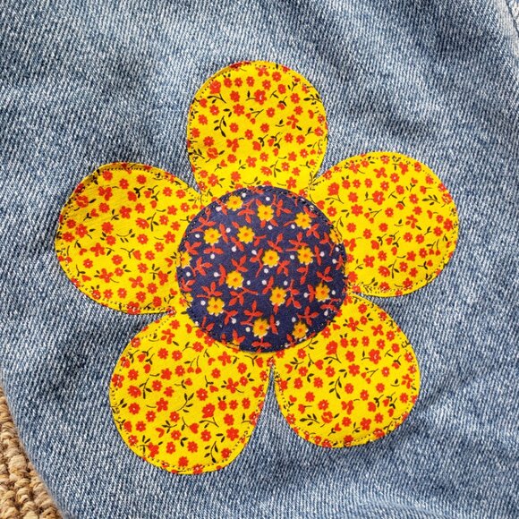 Vintage Hippy Lee Jeans Applique Patchwork 30W - Picture 8 of 11